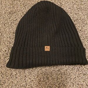 George Black Ribbed Knit Beanie